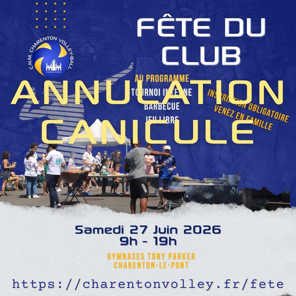Fête du club 2026 annulation